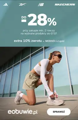 eobuwie.pl - gazetka promocyjna Do -28% wybrane produkty 	 przy zakupie min. 2 rzeczy od czwartku 02.07 do wtorku 07.07