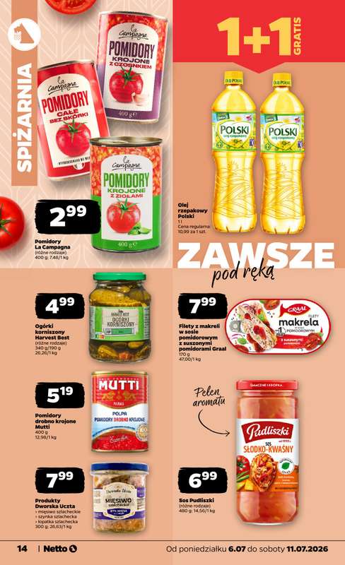 Netto - gazetka promocyjna Gazetka Spożywcza od poniedziałku 06.07 do soboty 11.07 - strona 14