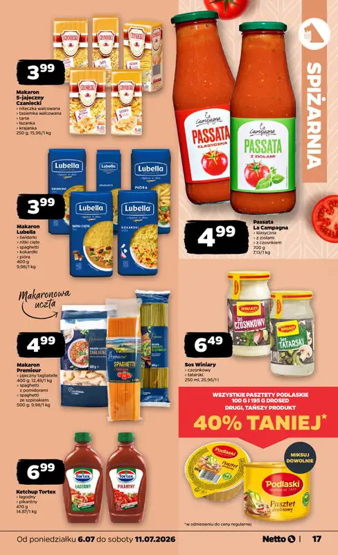 Netto - gazetka promocyjna Gazetka Spożywcza od poniedziałku 06.07 do soboty 11.07 - strona 17