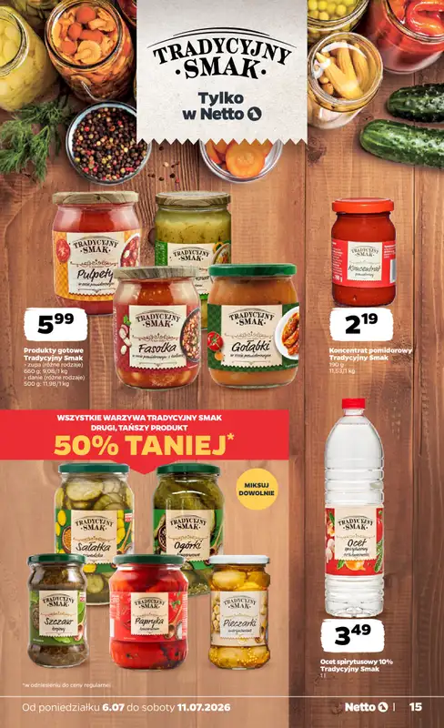 Netto - gazetka promocyjna Gazetka Spożywcza od poniedziałku 06.07 do soboty 11.07 - strona 15