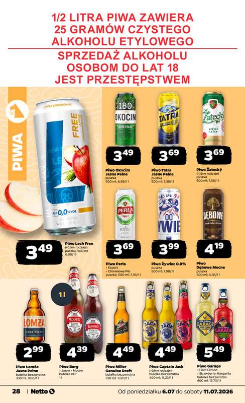 Netto - gazetka promocyjna Gazetka Spożywcza od poniedziałku 06.07 do soboty 11.07 - strona 28