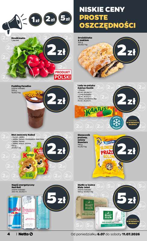 Netto - gazetka promocyjna Gazetka Spożywcza od poniedziałku 06.07 do soboty 11.07 - strona 4