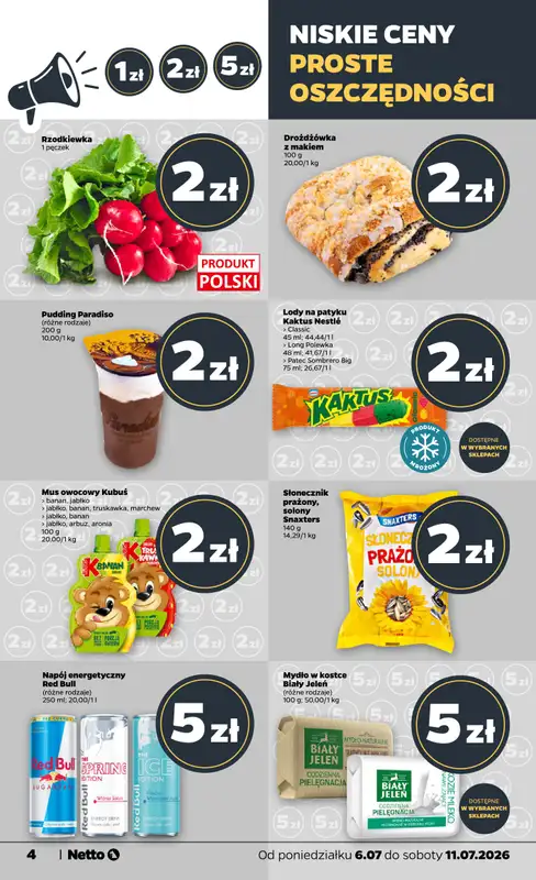 Netto - gazetka promocyjna Gazetka Spożywcza od poniedziałku 06.07 do soboty 11.07 - strona 4