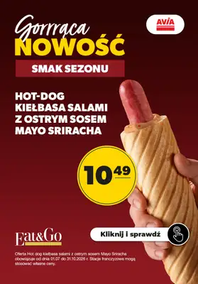 AVIA Stacje Paliw - gazetka promocyjna Smak sezonu od piątku 03.07 do soboty 31.10