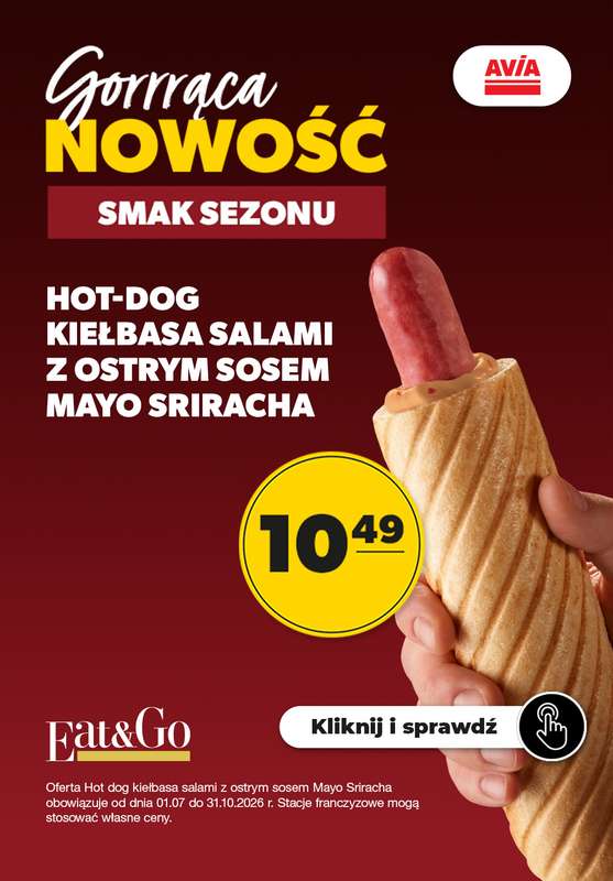AVIA Stacje Paliw - gazetka promocyjna Smak sezonu od piątku 03.07 do soboty 31.10