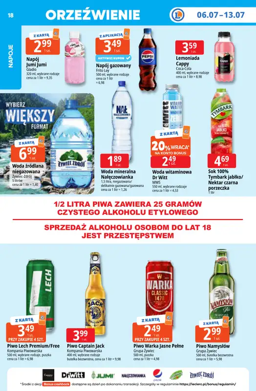 Leclerc - gazetka promocyjna Oferta E.Leclerc | Tanio to tu! od poniedziałku 06.07 do poniedziałku 13.07 - strona 18