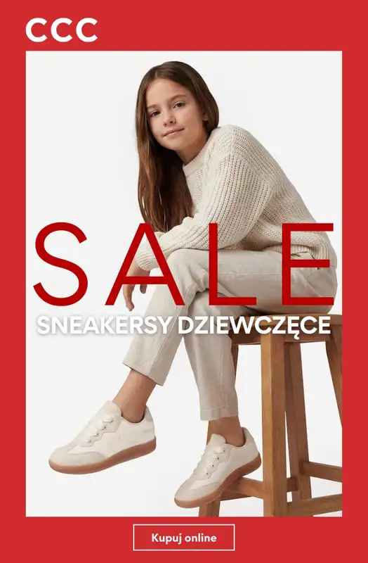 CCC - gazetka promocyjna SALE - Sneakersy dla dziewczynki do 100 zł  