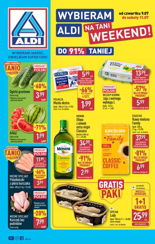 Aldi - gazetka promocyjna Weekend super cen w Aldi! od czwartku 09.07 do soboty 11.07
