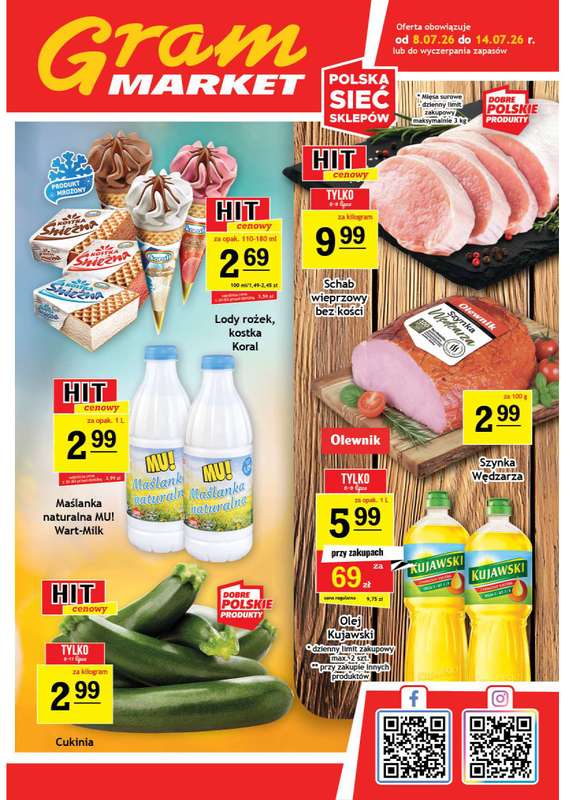Gram Market - gazetka promocyjna Gazetka od środy 08.07 do wtorku 14.07