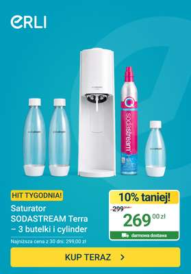 ERLI - gazetka promocyjna Hit tygodnia - Saturator Sodastream Terra od poniedziałku 06.07 do niedzieli 12.07