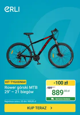 ERLI - gazetka promocyjna Hity tygodnia - Rower górski męski od środy 08.07 do niedzieli 12.07