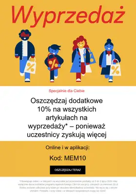 C&A - gazetka promocyjna Dodatkowe -10% dla zalogowanych od soboty 04.07 do niedzieli 05.07