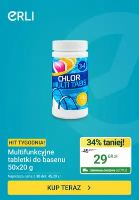 ERLI - gazetka promocyjna Hity tygodnia - Multi tabletki do basenu od środy 08.07 do niedzieli 12.07