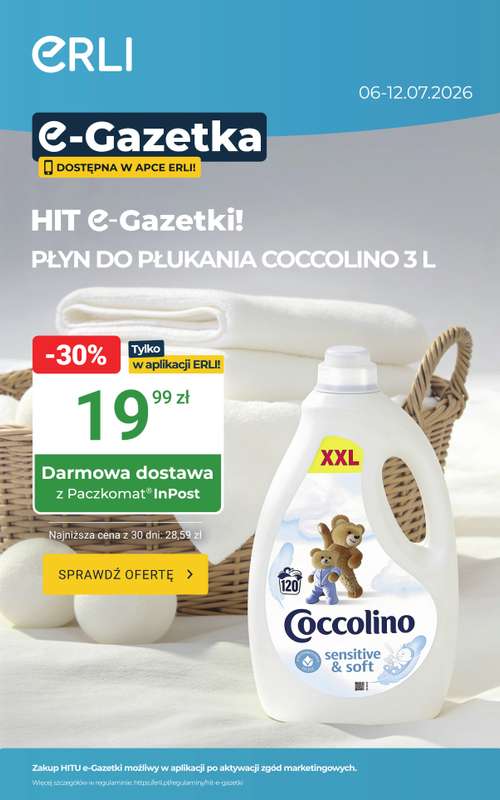 ERLI - gazetka promocyjna Sprawdź HITy codziennych zakupów Erli! od poniedziałku 06.07 do niedzieli 12.07