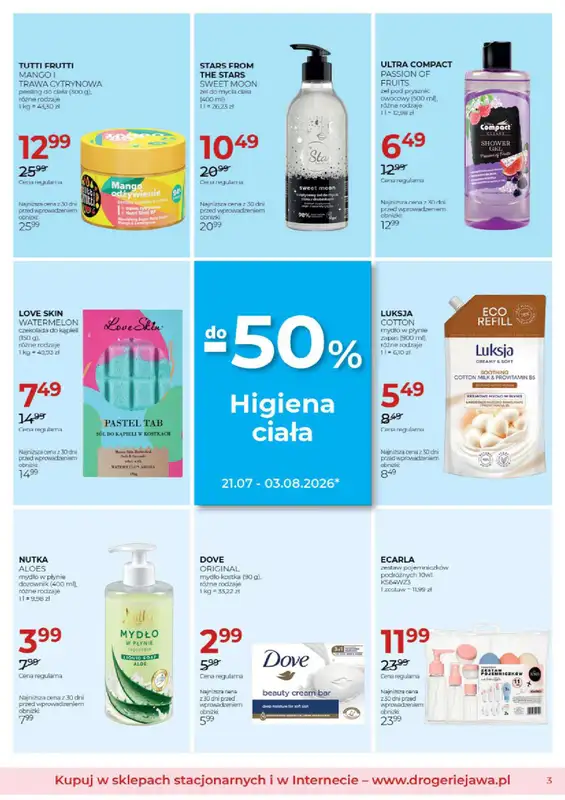Drogerie Jawa - gazetka promocyjna Gazetka od soboty 04.07 do poniedziałku 03.08 - strona 3