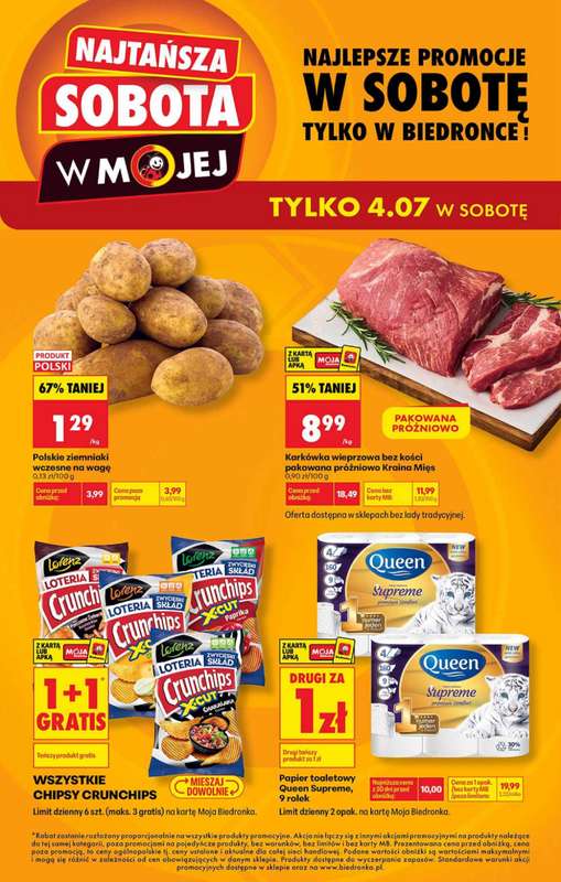 Biedronka - gazetka promocyjna Najtańsza sobota od soboty 04.07 do soboty 04.07