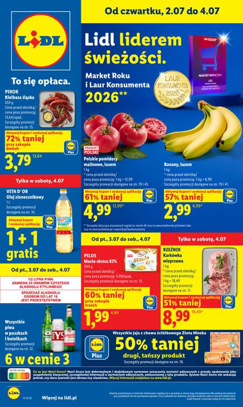 Lidl - gazetka promocyjna Oferta od czwartku od czwartku 02.07 do soboty 04.07