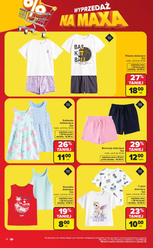 Carrefour - gazetka promocyjna Gazetka Wyprzedaż na maxa od poniedziałku 06.07 do soboty 18.07 - strona 14