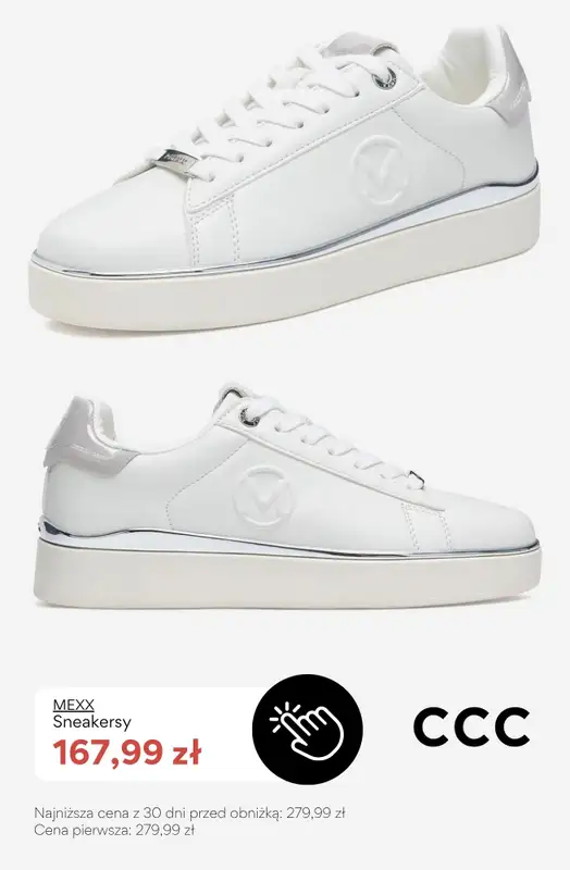 CCC - gazetka promocyjna SALE - białe sneakersy damskie od poniedziałku 06.07  - strona 6