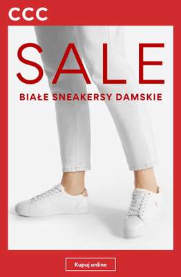 CCC - gazetka promocyjna SALE - białe sneakersy damskie od poniedziałku 06.07 