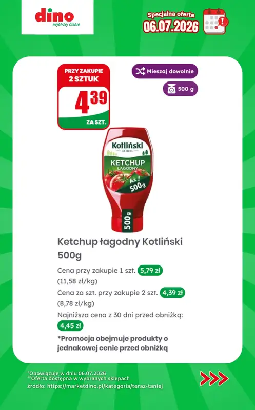 Dino - gazetka promocyjna Specjalna oferta na 06.07.2026 - promocje spoza gazetki od poniedziałku 06.07 do poniedziałku 06.07 - strona 11