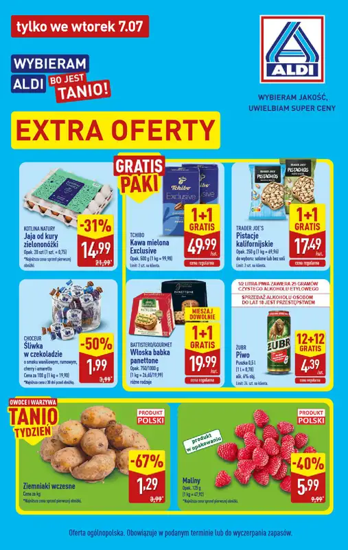Aldi - gazetka promocyjna Extra oferty na wtorek w Aldi!  