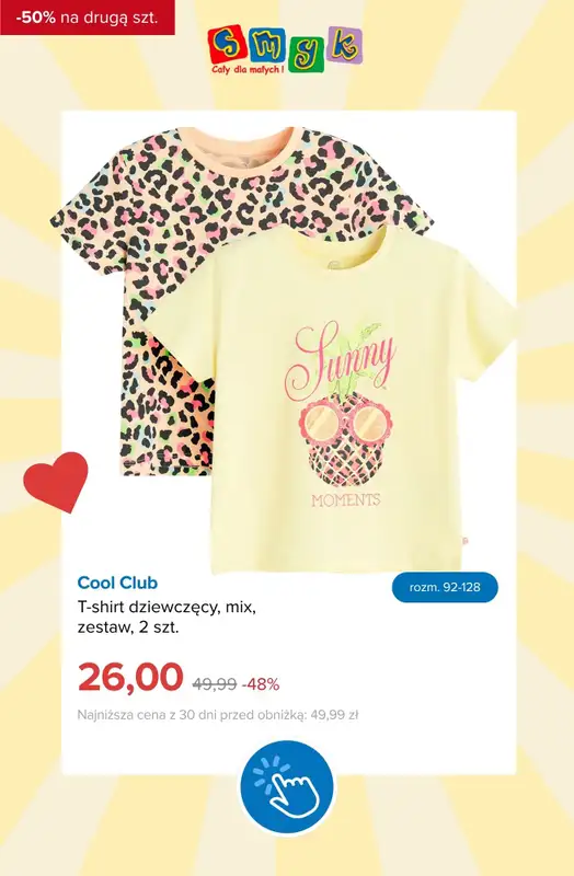 Smyk - gazetka promocyjna Ubrania i bielizna: -50% na drugi tańszy produkt od poniedziałku 06.07 do wtorku 07.07 - strona 9