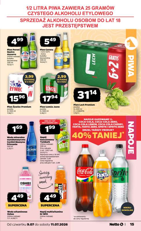 Netto - gazetka promocyjna Gazetka Spożywcza od czwartku 09.07 do soboty 11.07 - strona 15