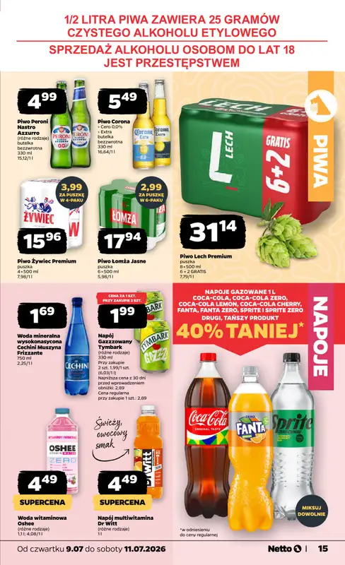 Netto - gazetka promocyjna Gazetka Spożywcza od czwartku 09.07 do soboty 11.07 - strona 15