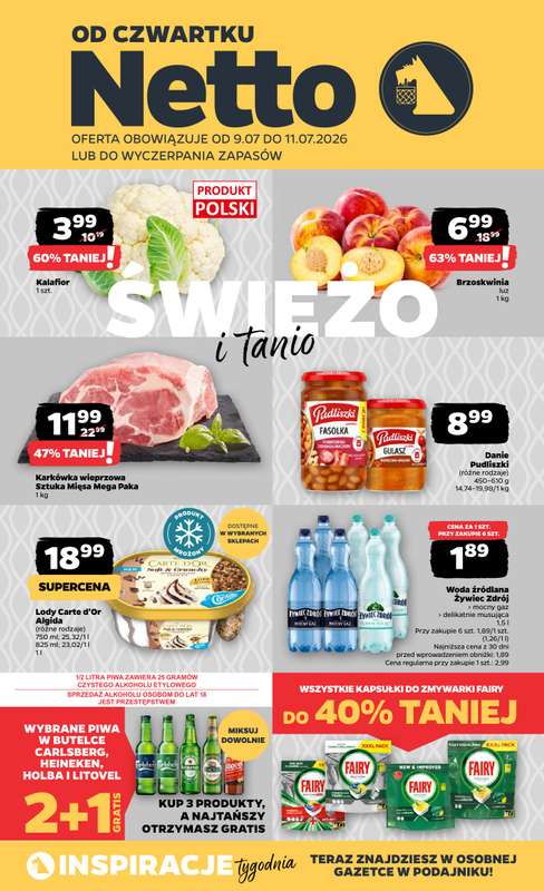 Netto - gazetka promocyjna Gazetka Spożywcza od czwartku 09.07 do soboty 11.07