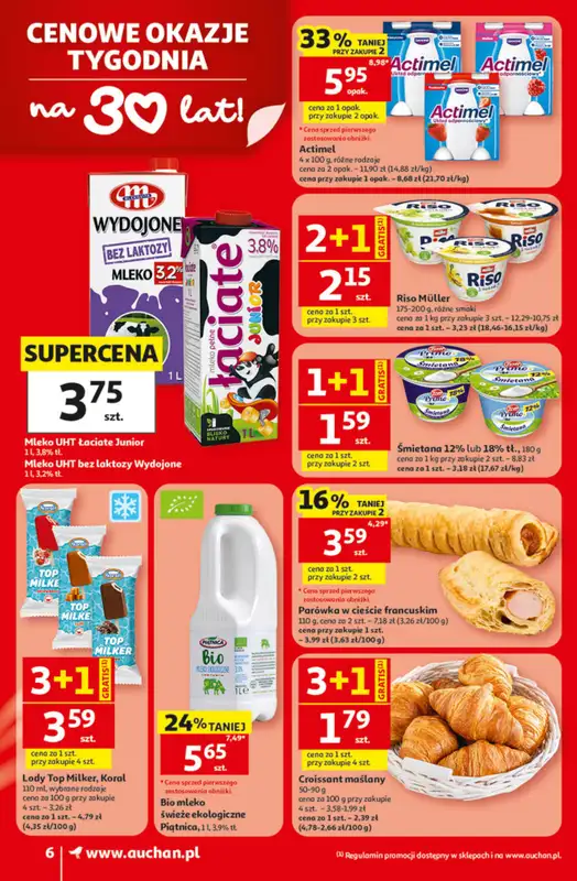 Auchan - gazetka promocyjna Gazetka 30 Lat Supermarket Auchan od czwartku 09.07 do środy 15.07 - strona 6