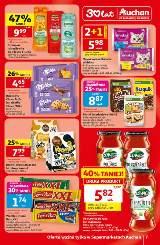 Auchan - gazetka promocyjna Gazetka 30 Lat Supermarket Auchan od czwartku 09.07 do środy 15.07 - strona 7