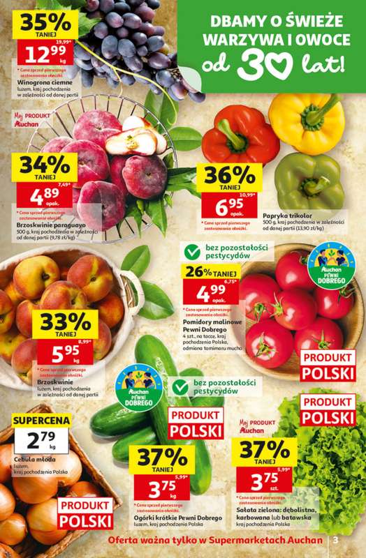 Auchan - gazetka promocyjna Gazetka 30 Lat Supermarket Auchan od czwartku 09.07 do środy 15.07 - strona 3