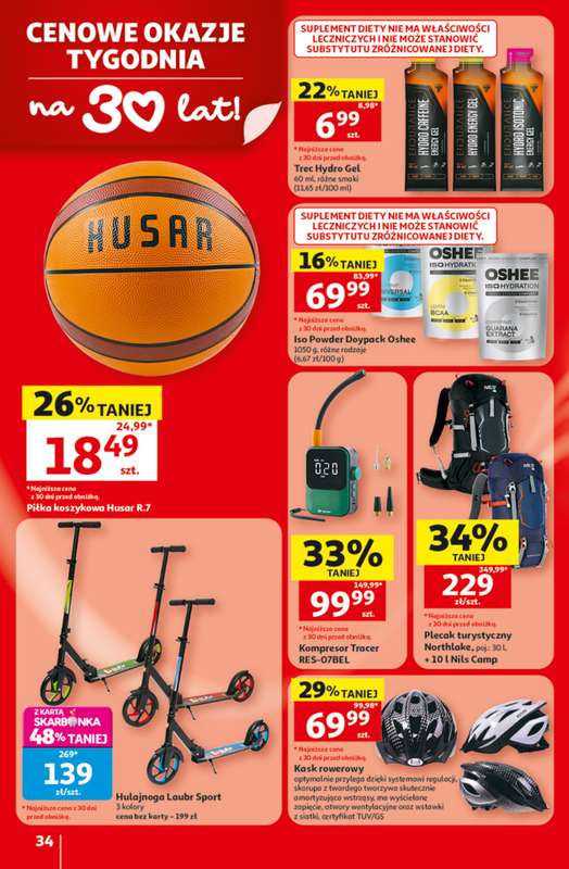 Auchan - gazetka promocyjna Gazetka 30 Lat Hipermarket Auchan od czwartku 09.07 do środy 15.07 - strona 34