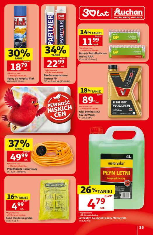 Auchan - gazetka promocyjna Gazetka 30 Lat Hipermarket Auchan od czwartku 09.07 do środy 15.07 - strona 35