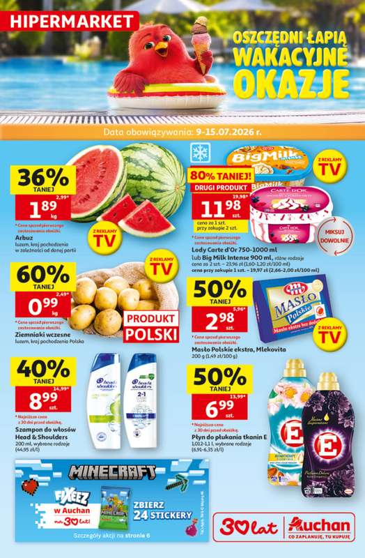 Auchan - gazetka promocyjna Gazetka 30 Lat Hipermarket Auchan od czwartku 09.07 do środy 15.07