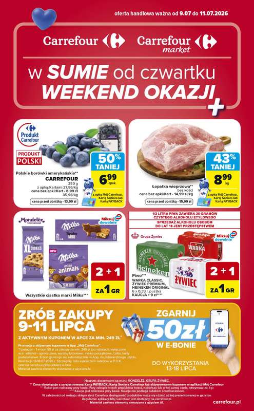 Carrefour - gazetka promocyjna Gazetka w sumie od czwartku weekend okazji od czwartku 09.07 do soboty 11.07