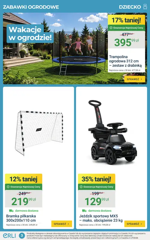 ERLI - gazetka promocyjna Wakacje w ogrodzie – taniej z Erli! od środy 08.07 do niedzieli 12.07 - strona 3