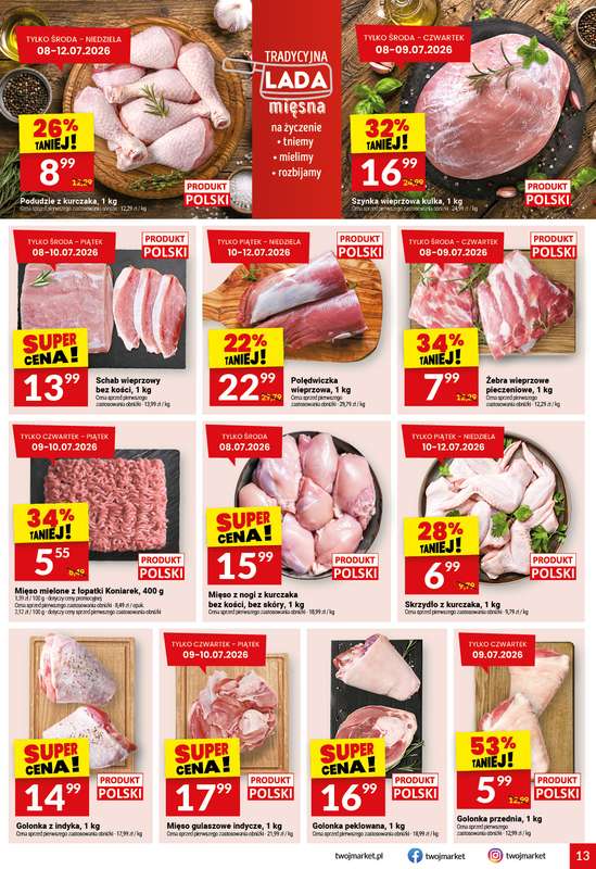 Twój Market - gazetka promocyjna Gazetka od środy 08.07 do wtorku 14.07 - strona 13