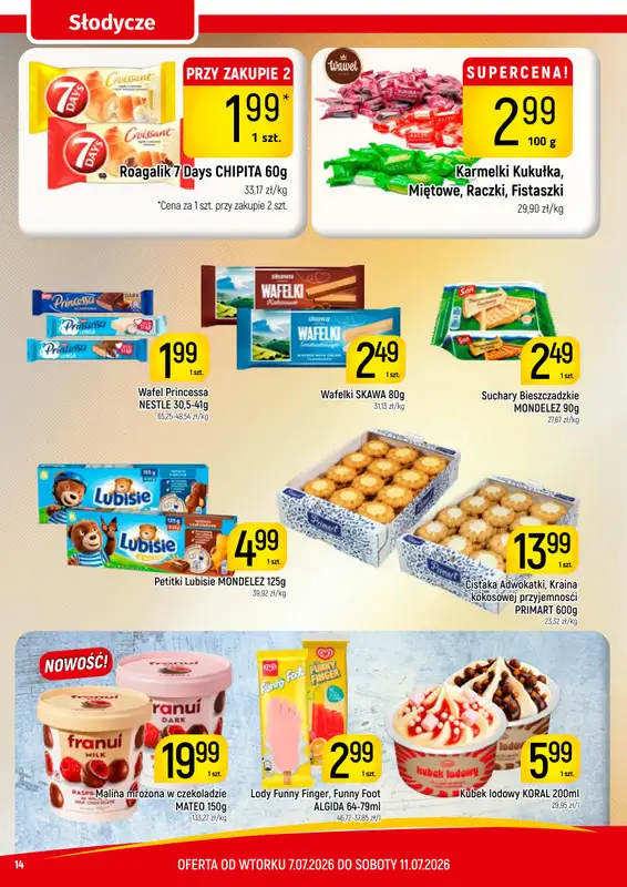 Delikatesy Piotruś Pan - gazetka promocyjna Gazetka od wtorku 07.07 do soboty 11.07 - strona 14