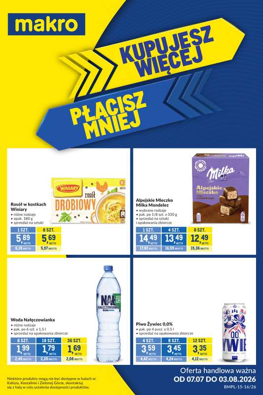 Makro - gazetka promocyjna Kupujesz więcej, płacisz mniej od wtorku 07.07 do poniedziałku 03.08