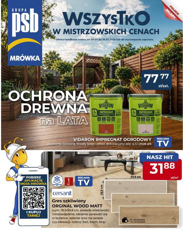 PSB Mrówka - gazetka promocyjna Gazetka od czwartku 09.07 do soboty 18.07