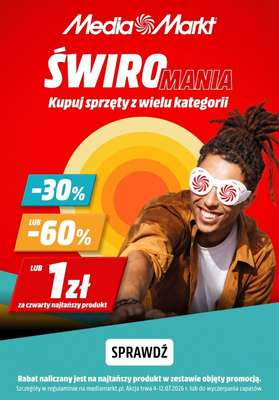 Media Markt - gazetka promocyjna Świrorabaty - czwarty produkt za 1 zł! od wtorku 07.07 do niedzieli 12.07