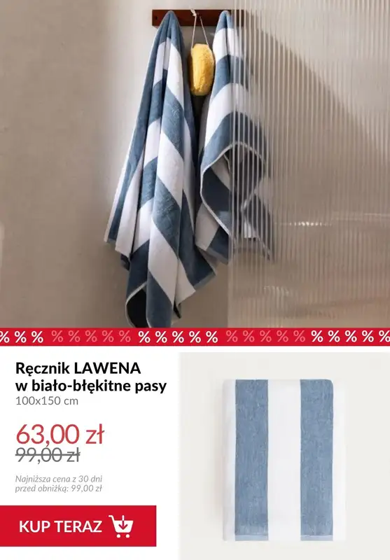 Homla - gazetka promocyjna Do -50% na ręczniki łazienkowe od środy 08.07  - strona 5