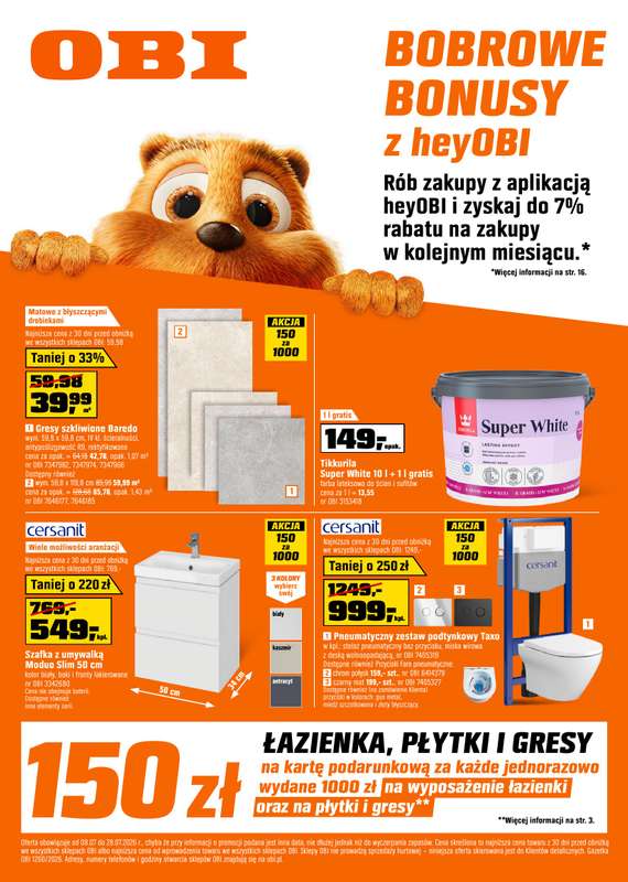 OBI - gazetka promocyjna Gazetka od środy 08.07 do wtorku 28.07
