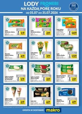 Makro - gazetka promocyjna Ulotka lody Froneri od środy 08.07 do piątku 31.07