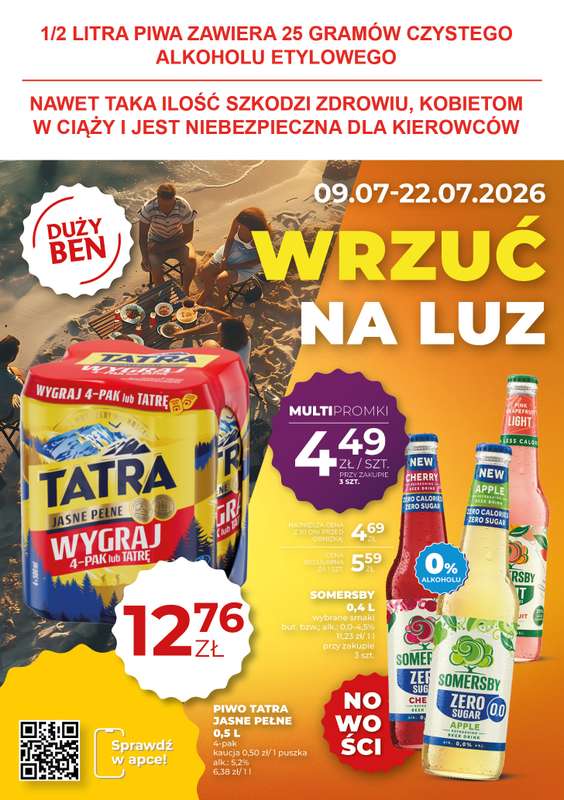 Duży Ben - gazetka promocyjna Gazetka piwna od czwartku 09.07 do środy 22.07