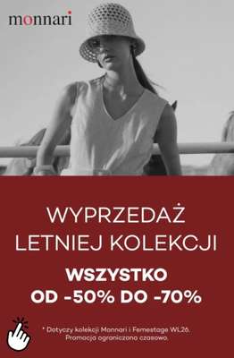 Monnari - gazetka promocyjna Wszystko od -50% do -70% od środy 08.07 