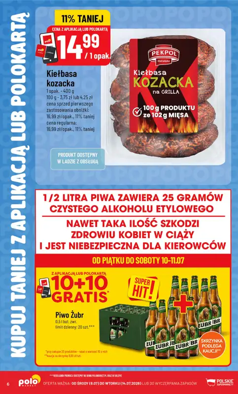 POLOmarket - gazetka promocyjna Kupuj taniej z POLOappką od środy 08.07 do wtorku 14.07 - strona 6