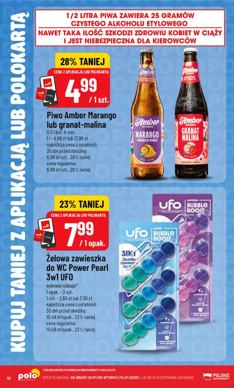 POLOmarket - gazetka promocyjna Kupuj taniej z POLOappką od środy 08.07 do wtorku 14.07 - strona 16